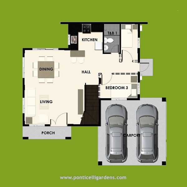 Ponticelli Gardens - Designer 166 Floor Plan (Ground Floor)